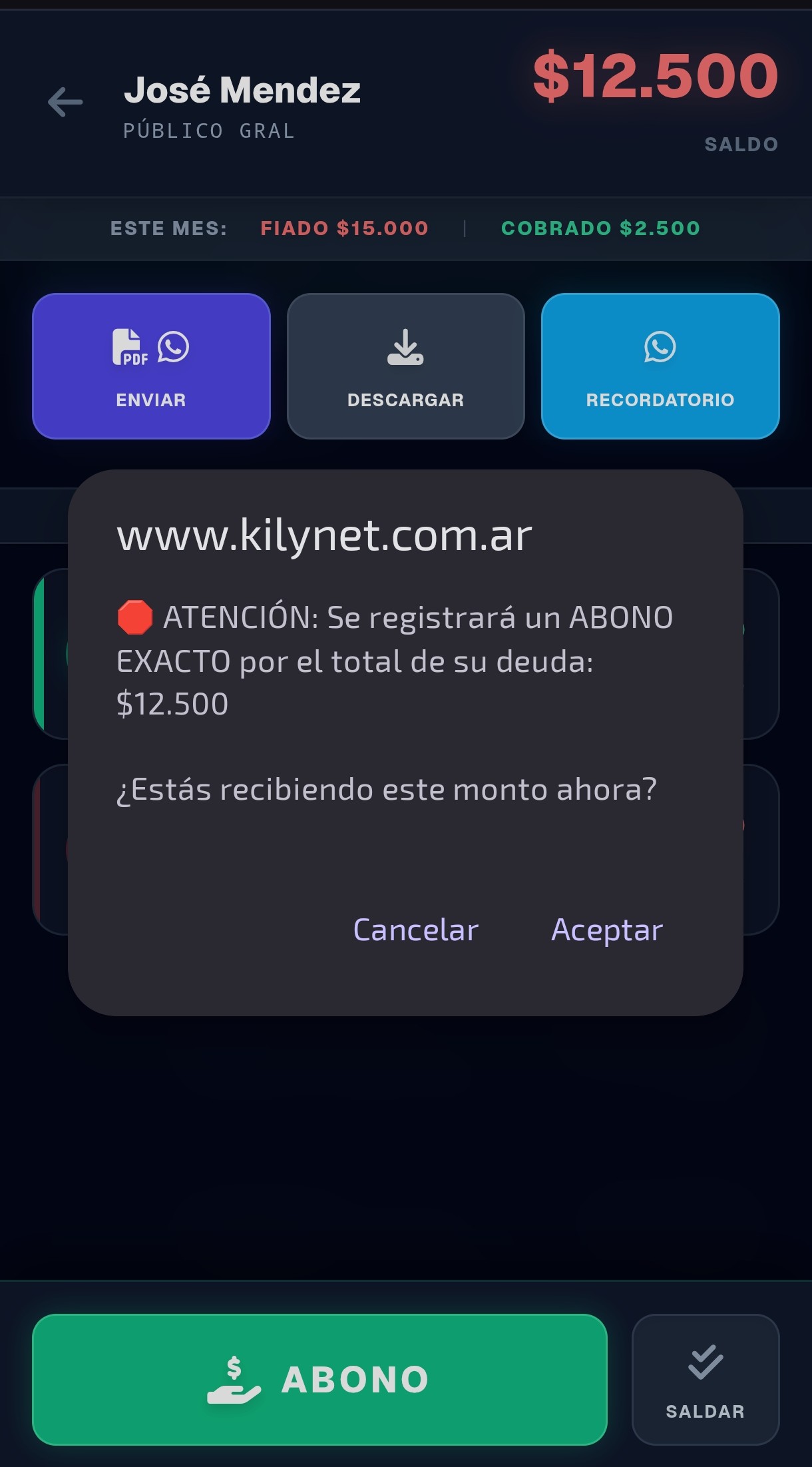 Kilynetix Fiado Screen 3